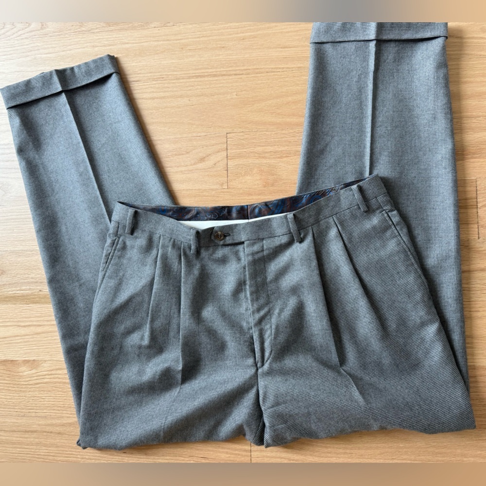 Lauren Ralph Lauren 100% Wool Dress Pants – Gray Check – 38W x 32L